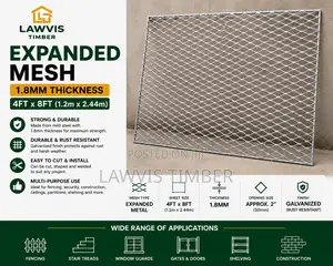 1.8mm Expanded Metal Mesh Sheet | 4ft × 8ft Galvanized Steel