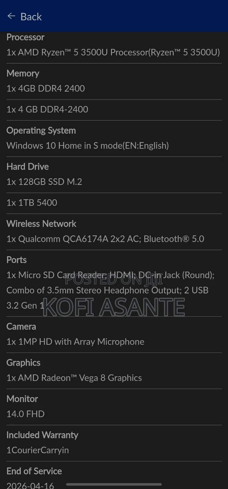 Laptop Lenovo Ideapad 3 8GB AMD Ryzen 5 HDD+SSD 1T