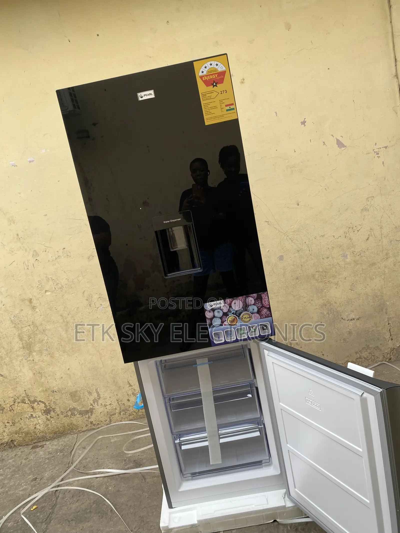 Five Star Pearl 309liters Black Mirror Fridge