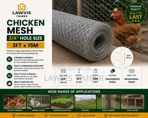 3/4” Chicken Wire Mesh 3ft × 15m | Galvanized Poultry Netting