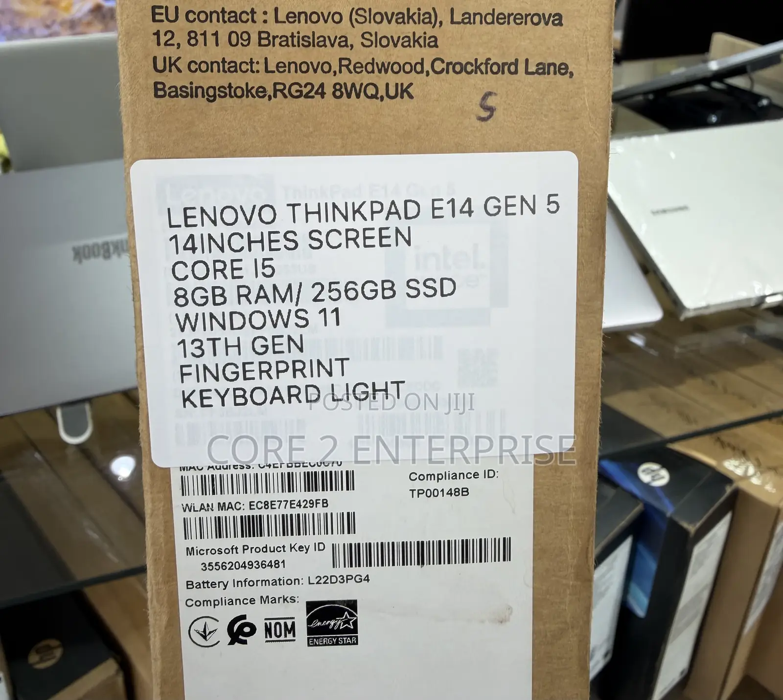 New Laptop Lenovo ThinkPad E14 Gen 5 8GB Intel Core i5 SSD 256GB