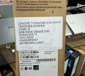 New Laptop Lenovo ThinkPad E14 Gen 5 8GB Intel Core i5 SSD 256GB
