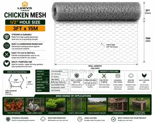 1/2” Chicken Wire Mesh | 3ft × 15m Galvanized Poultry Netting