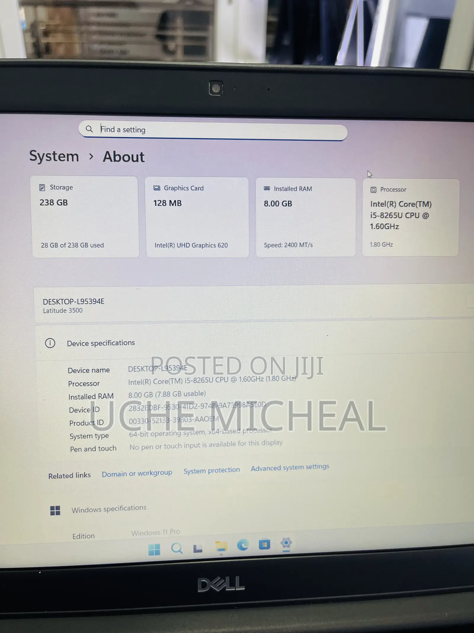 Laptop Dell Latitude 3500 8GB Intel Core i5 SSD 256GB