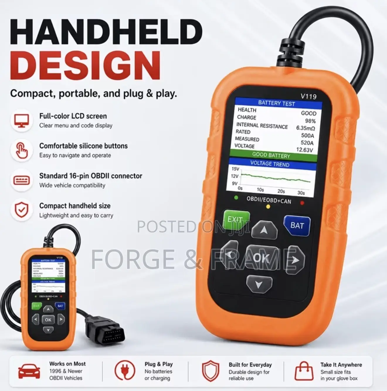 V119 Code Professional OBD2 Car Diagnostic Scanner