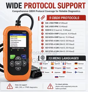 V119 Code Professional OBD2 Car Diagnostic Scanner