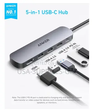 Anker USB C Hub 5 in 1 HDMI Multiport Adapter 100W PD From Usa