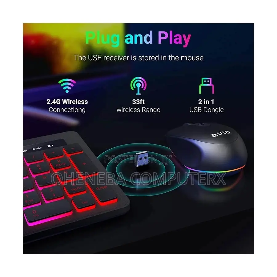 Aula 3-in-1 Wireless KeyBoard and Mouse Combo With Mouse Pad
