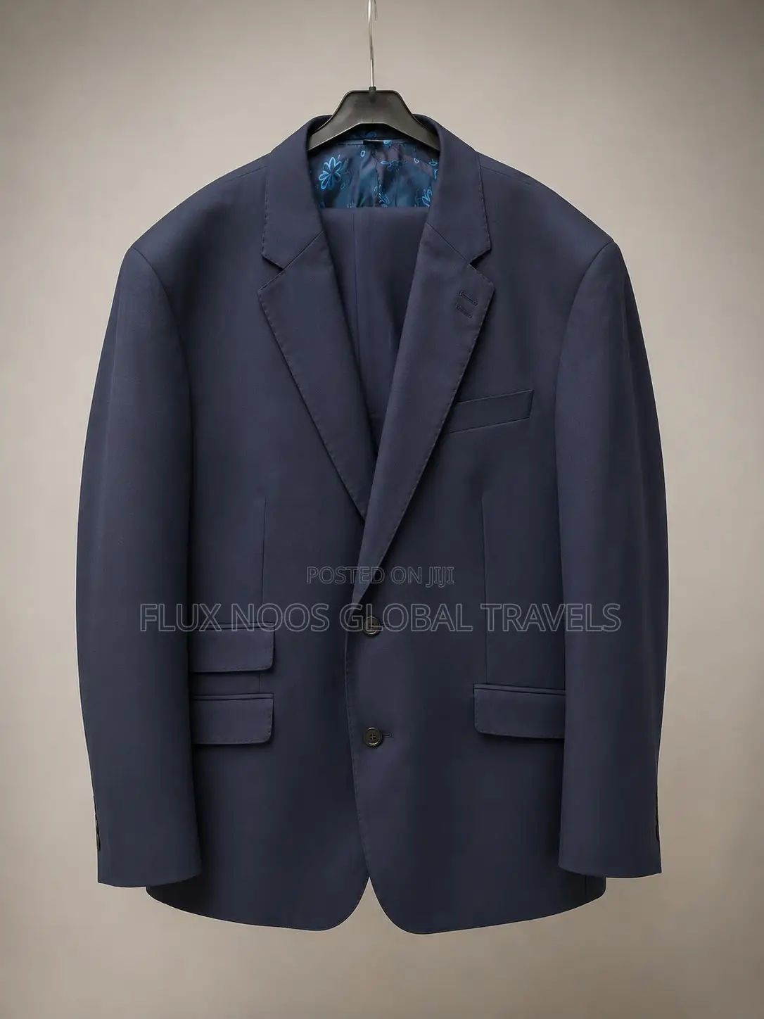 Men's Classic Navy Blue 2-Piece Suit – UK/US Size 46