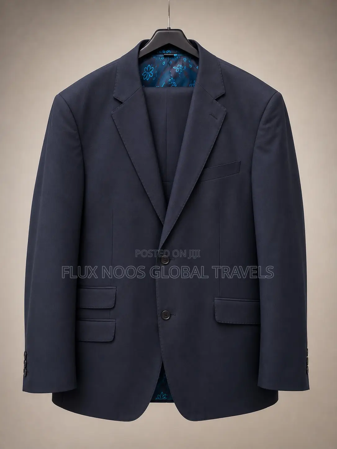 Men's Classic Navy Blue 2-Piece Suit – UK/US Size 46