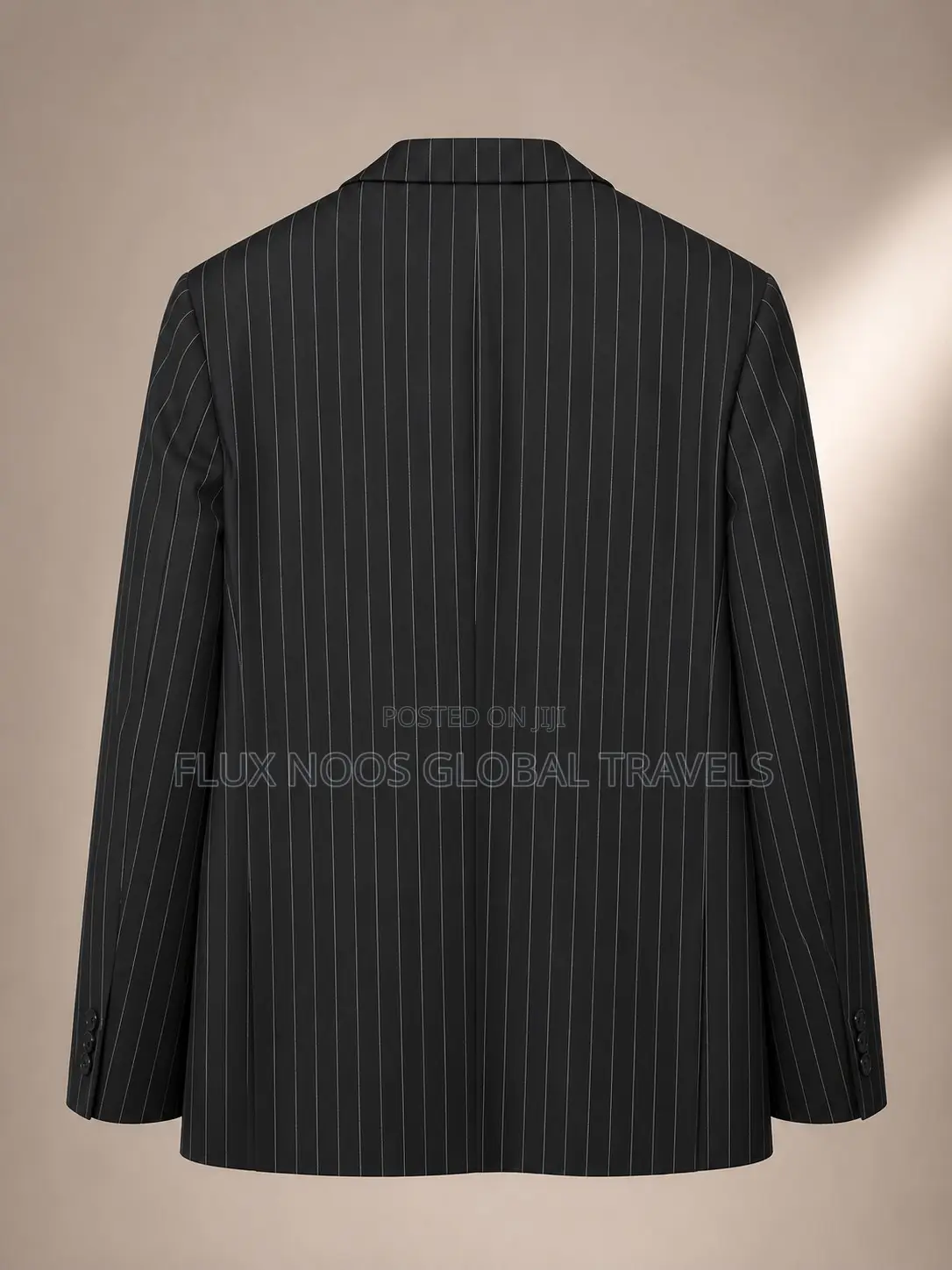 Men's Black Pinstripe Suit Jacket – Size 42R / EU 52 – Premium Blazer
