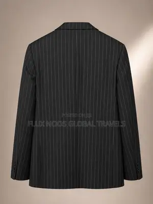 Men's Black Pinstripe Suit Jacket – Size 42R / EU 52 – Premium Blazer