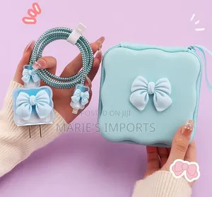 iPhone Charger+ Bow Design Protector Set