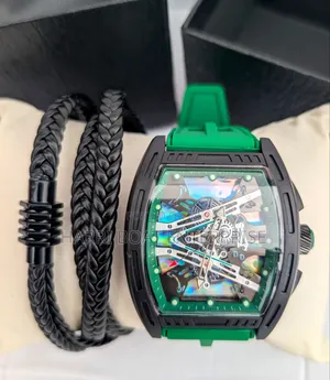 Men Silicon Strap Watch. Men Quartz Watch With Bracelet