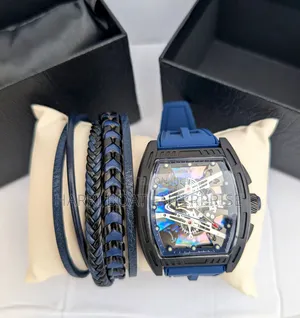 Men Silicon Strap Watch. Men Quartz Watch With Bracelet
