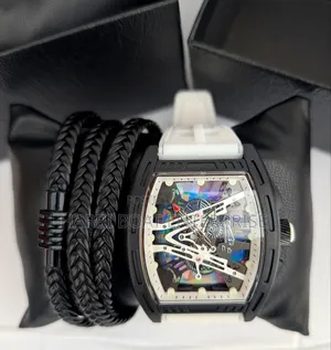 Men Silicon Strap Watch. Men Quartz Watch With Bracelet