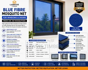 Blue Fibre Mosquito Net | Window Door Insect Screen Mesh | Blue