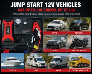 Car Jump Starter and Tire Pump Complete Set