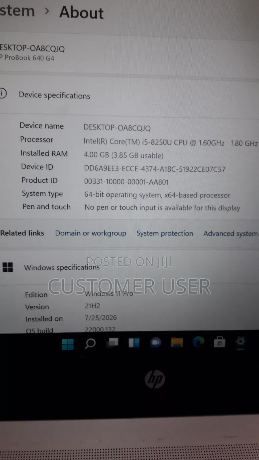 Laptop HP ProBook 640 G4 4GB Intel Core i5 HDD+SSD 128GB