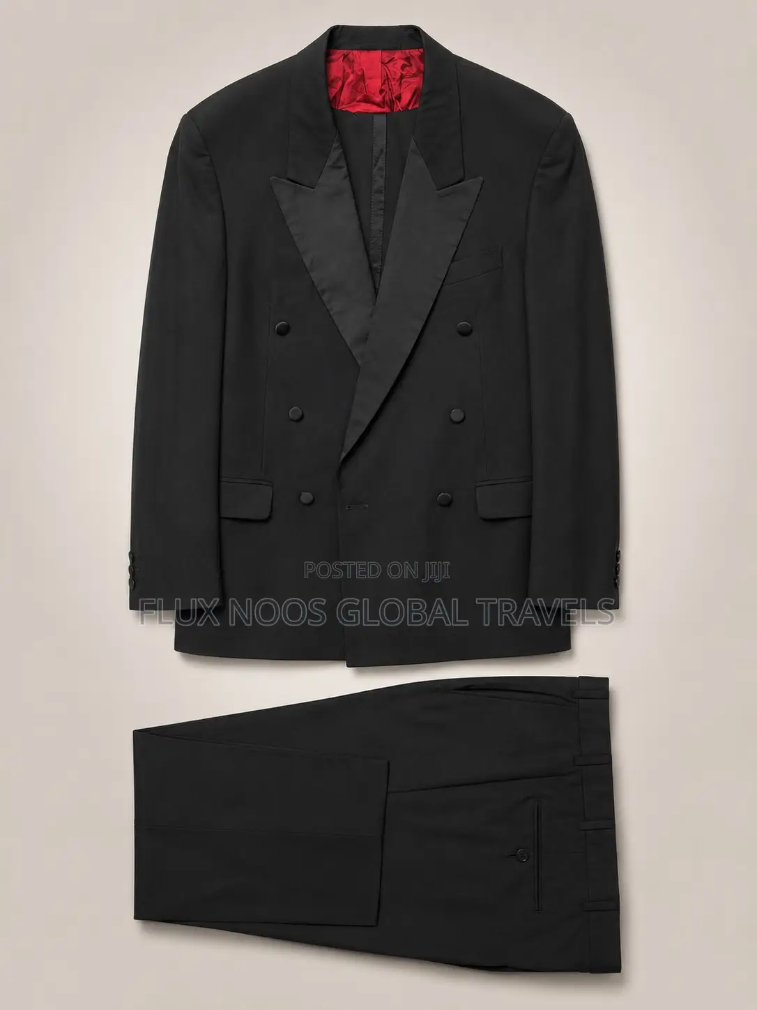 Men's Black Double-Breasted Suit – UK 40 / EU 50
