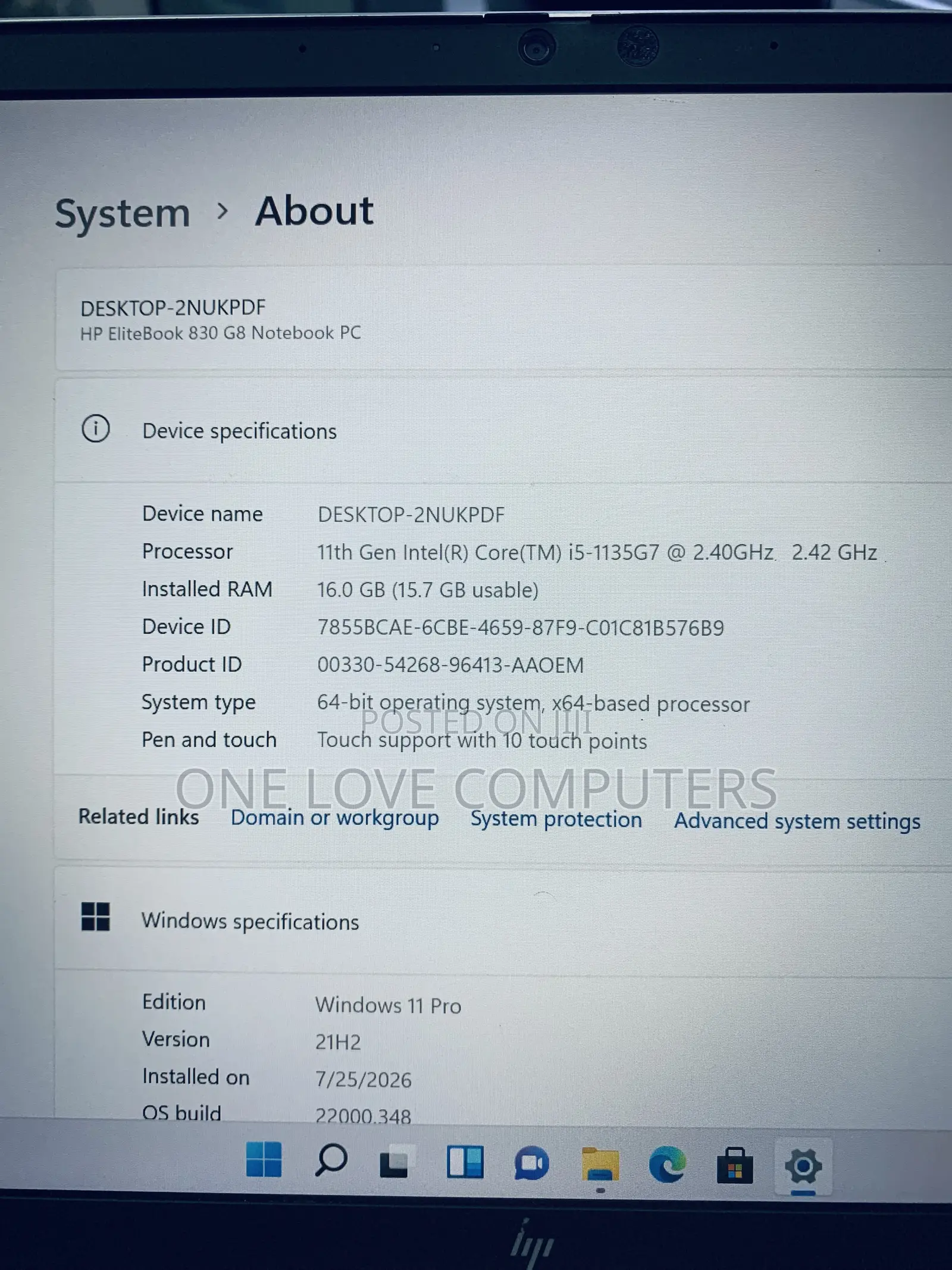Laptop HP EliteBook 830 G8 16GB Intel Core i5 SSD 256GB