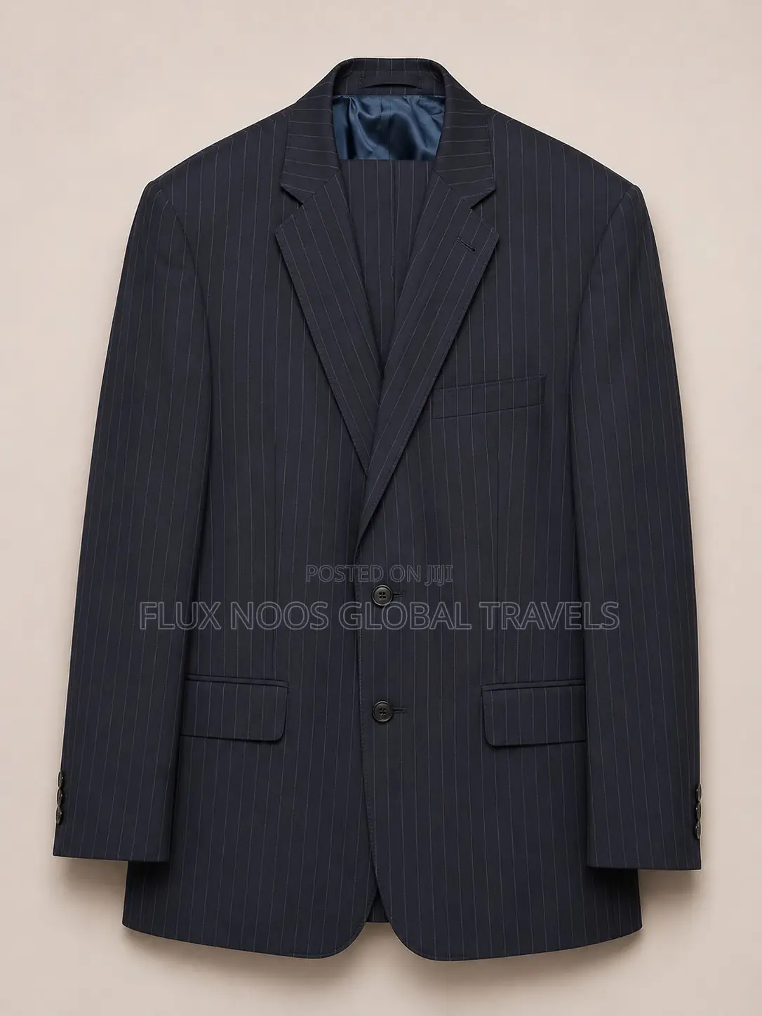Men's Navy Pinstripe Suit – UK 48 / EU 58