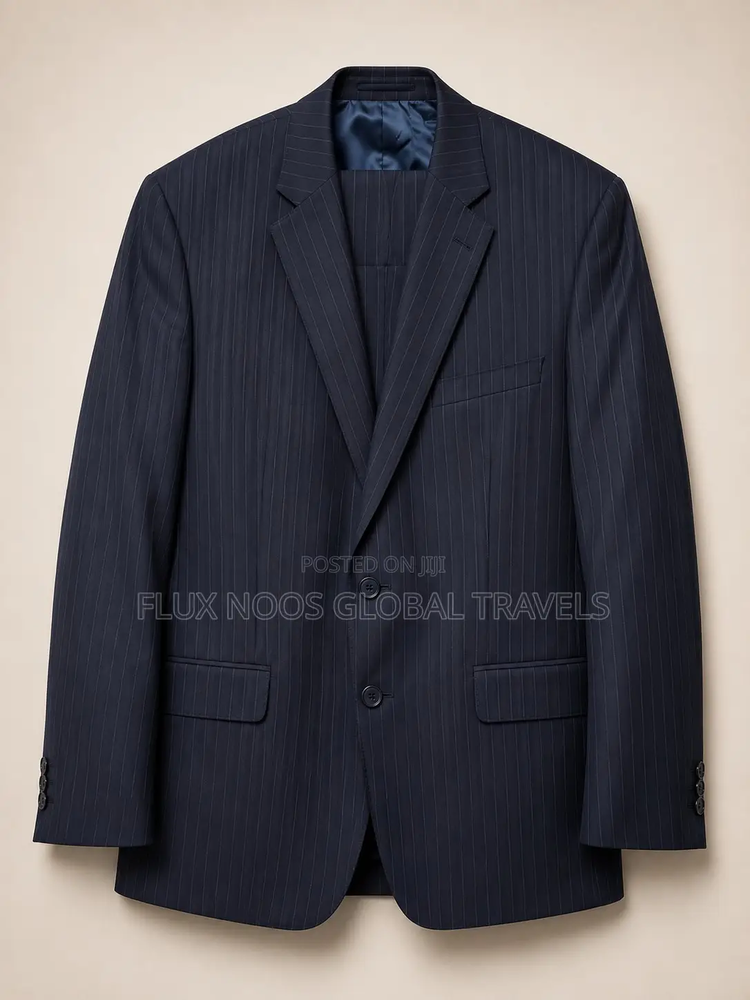 Men's Navy Pinstripe Suit – UK 48 / EU 58