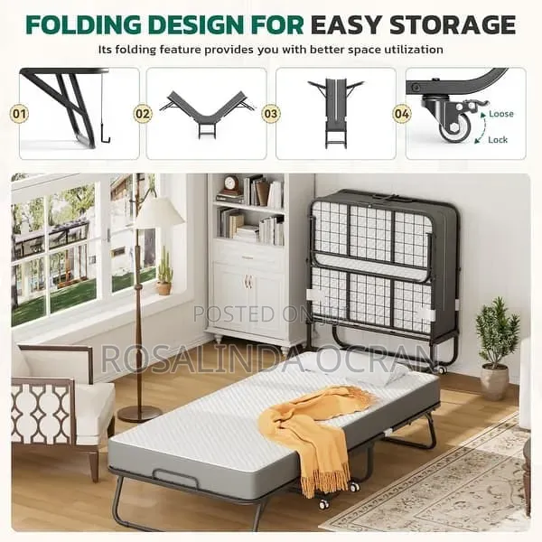 One and Half Foldable Bed Plus Mattress