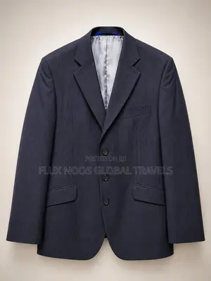 Men's Dark Navy Pinstripe Suit Jacket – Size 38R / EU 48R