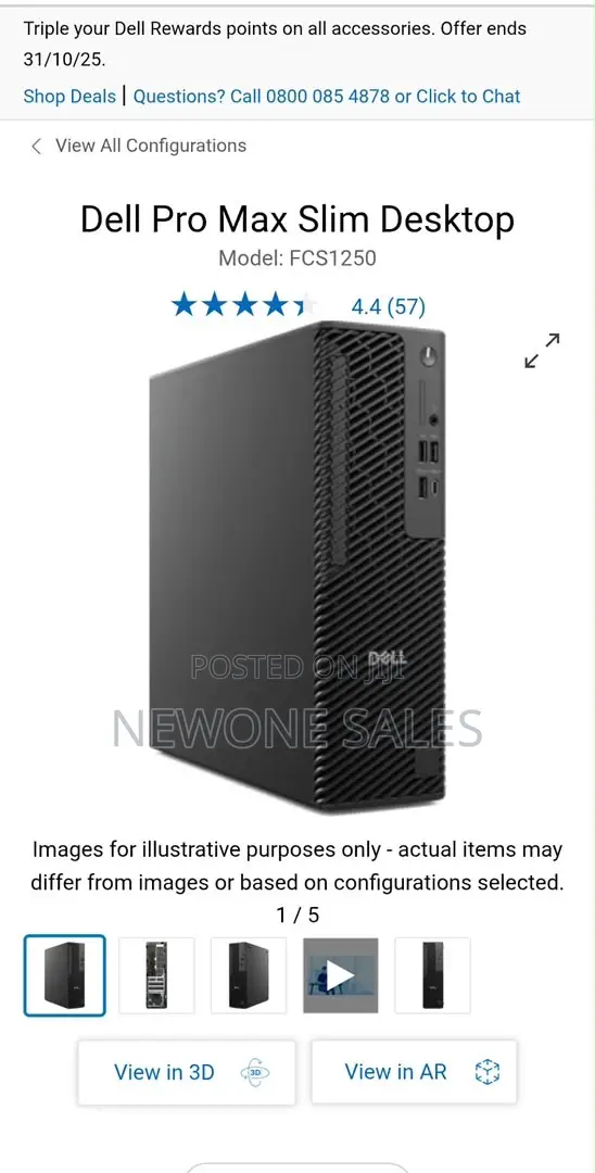 New Dell Pro Slim QCS1250 SFF 32GB Intel Core Ultra 7 SSD 2T