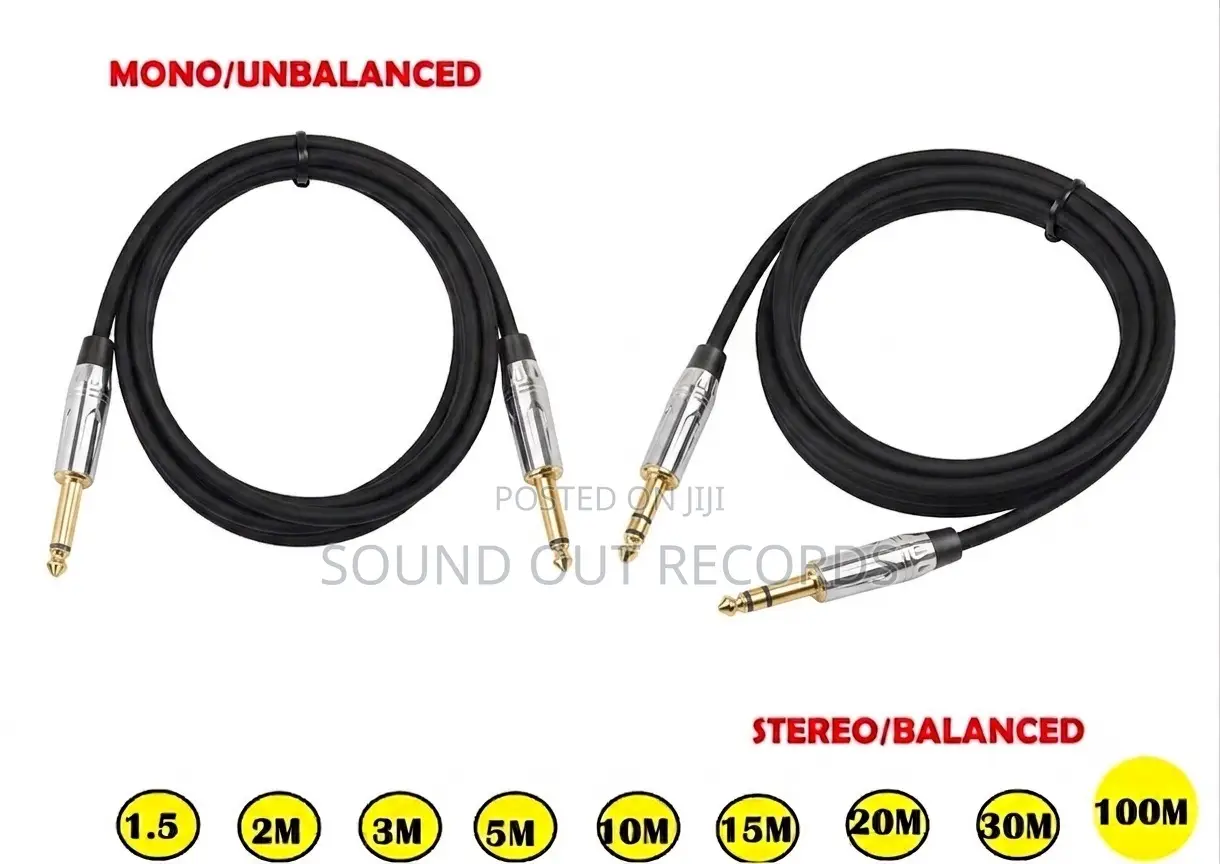 Professional High Quality Jack to Jack (Mono/Stereo) Cables