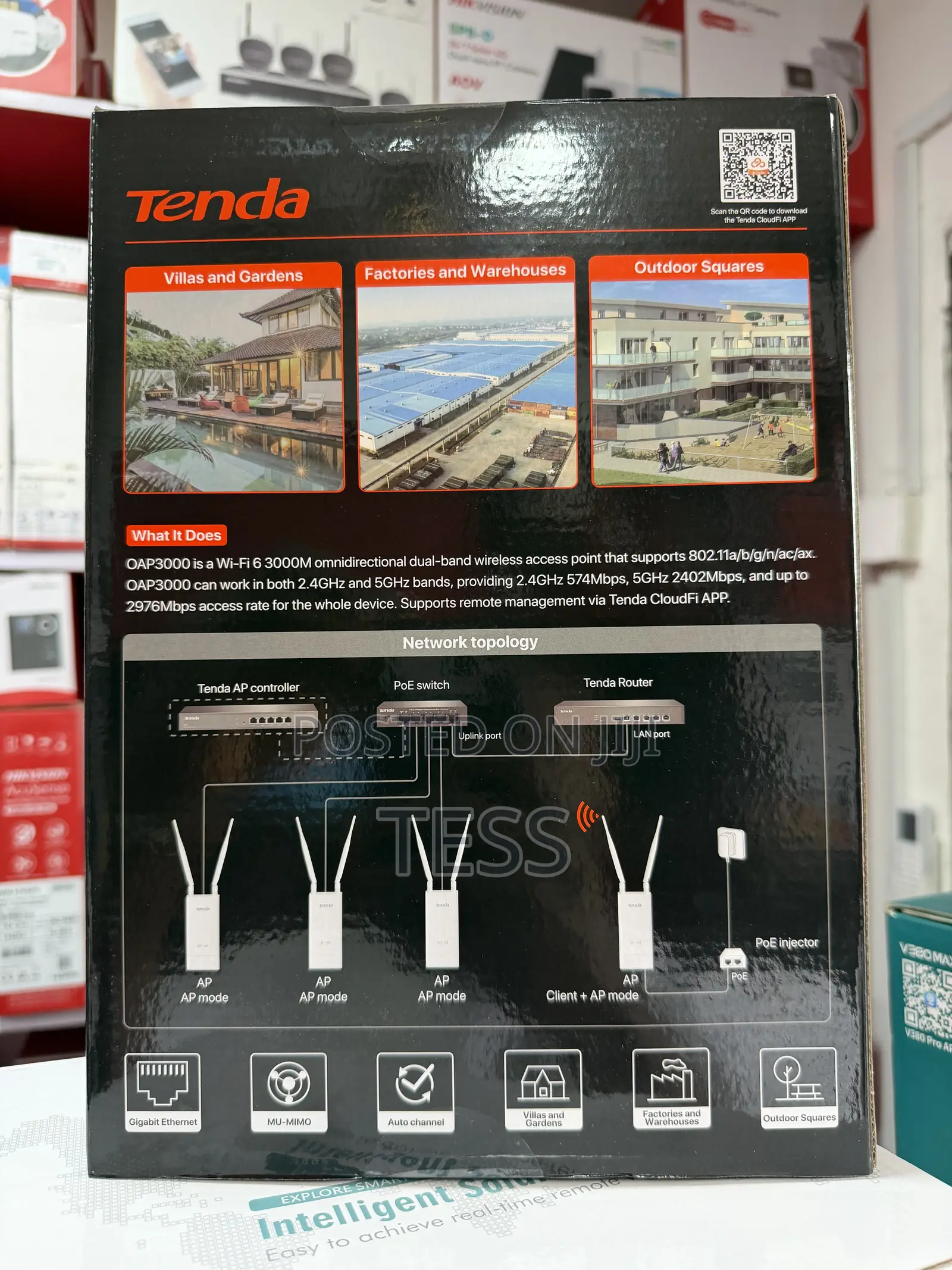 Tenda OAP3000 WiFi 6 AX3000 Outdoor AP Dual-Band Gigabit Wireless