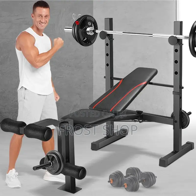 Foldable Multifunctional Bench Press With Weight – Home/Gym