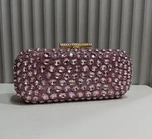 Luxury Crystal Rhinestone Evening Clutch Bag for Weddings Parties