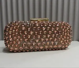 Luxury Crystal Rhinestone Evening Clutch Bag for Weddings Parties