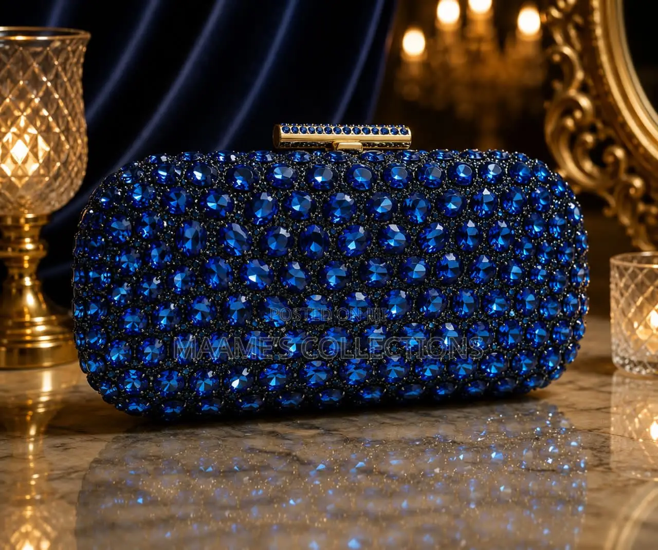 Luxury Crystal Rhinestone Evening Clutch Bag for Weddings Parties