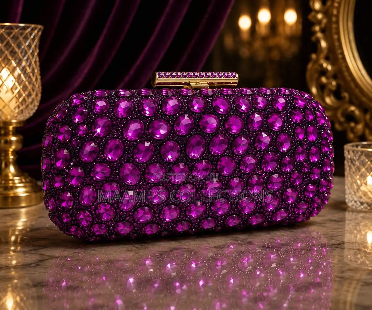 Luxury Crystal Rhinestone Evening Clutch Bag for Weddings Parties