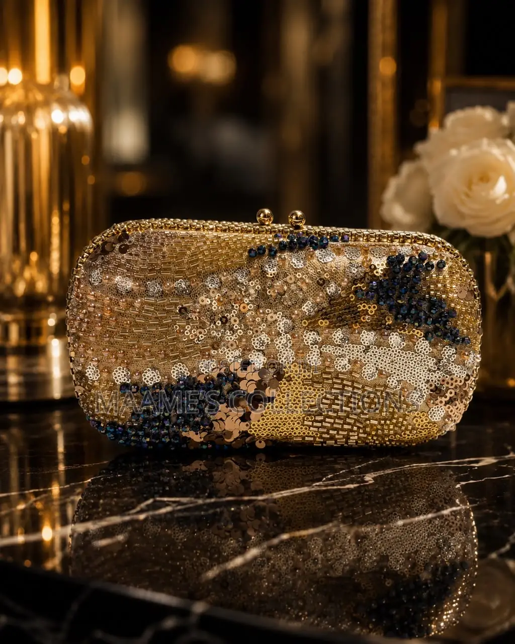 Luxury Pearl Crystal Clutch Bag for Weddings, Parties Events