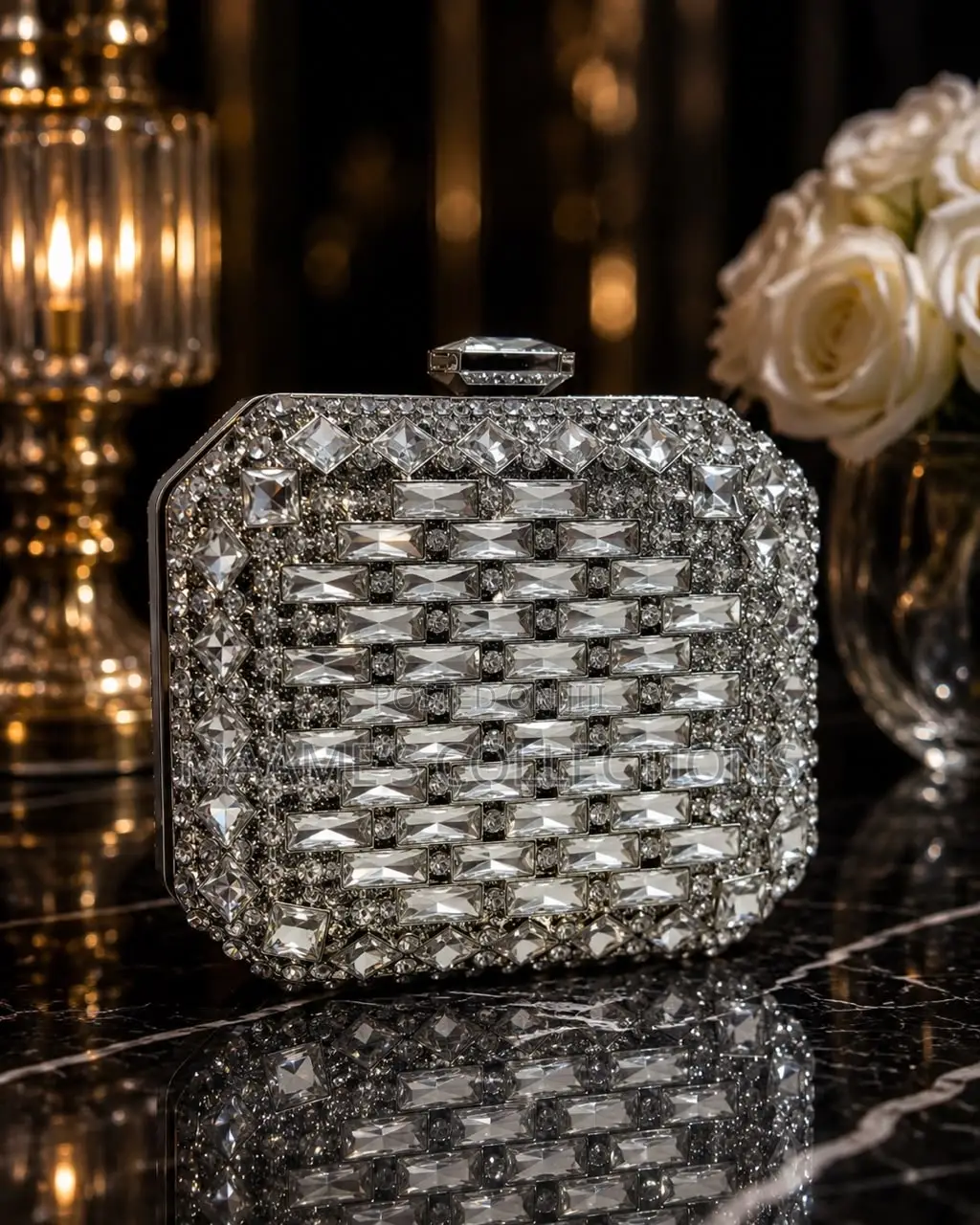 Luxury Pearl Crystal Clutch Bag for Weddings, Parties Events
