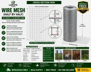 1/2” Chicken Wire Mesh | 3ft × 30m Galvanized Poultry Netting
