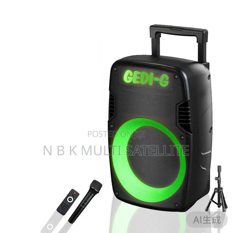 8 Inch High Power Bluetooth Speaker With 1 Wireless Mic and Braket
