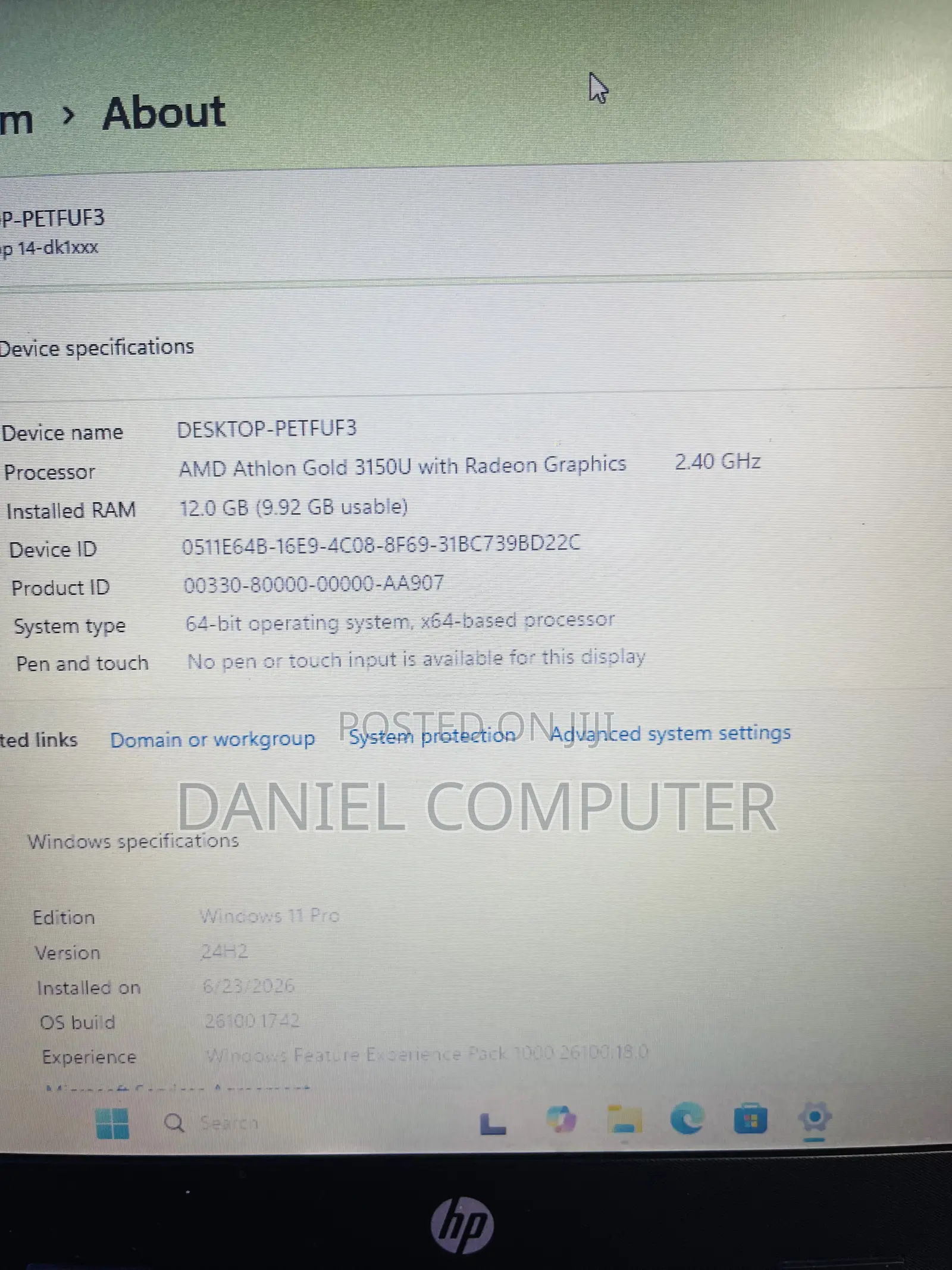 Laptop HP 14-dq1025cl 12GB AMD HDD 500GB