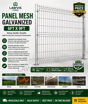 Galvanized Panel Mesh 6ft × 9ft | Heavy Duty Security Fence Panel