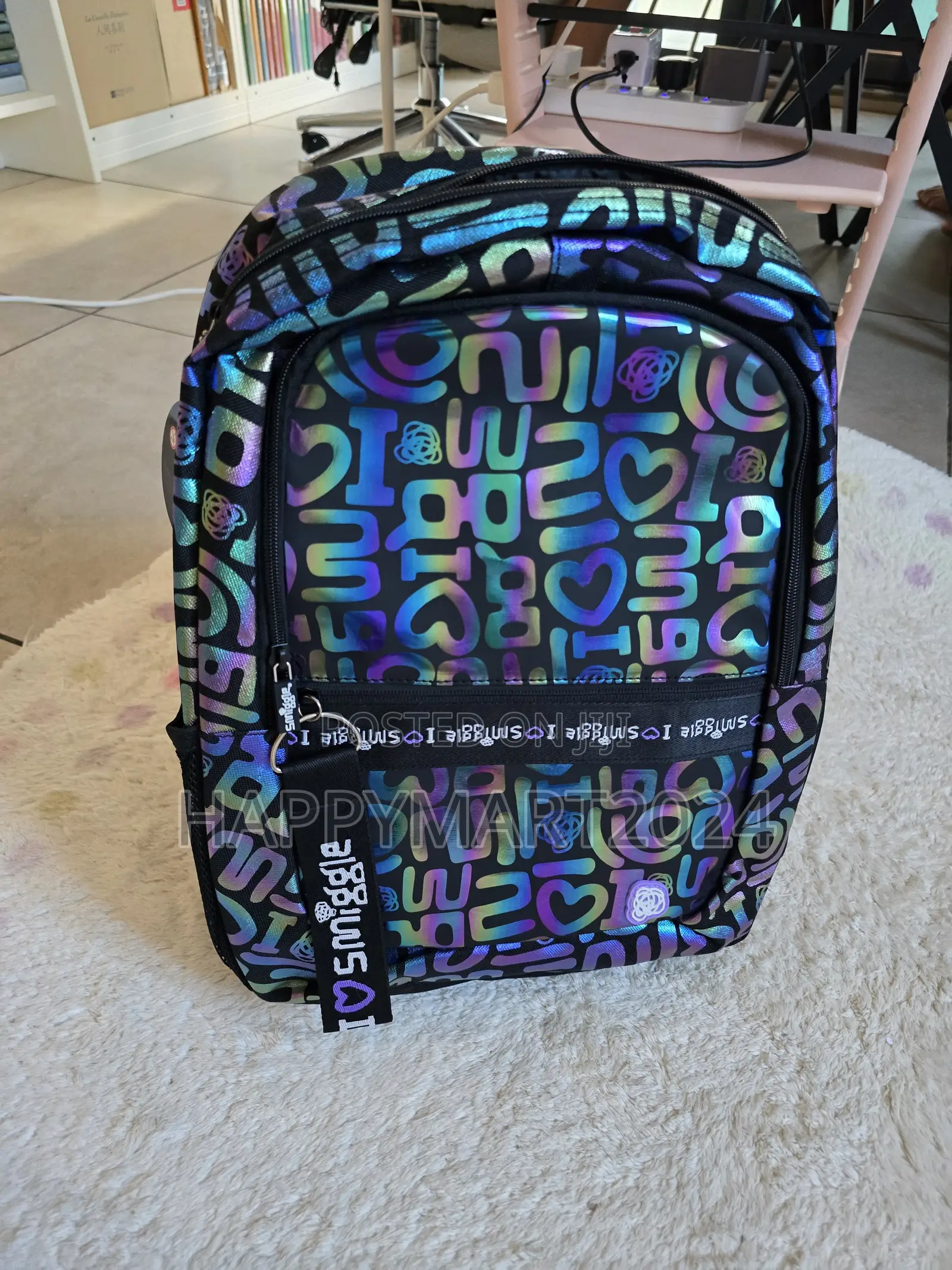 Smiggle Rainbow Laser Holographic Backpack Unisex Kids Teen School Bag