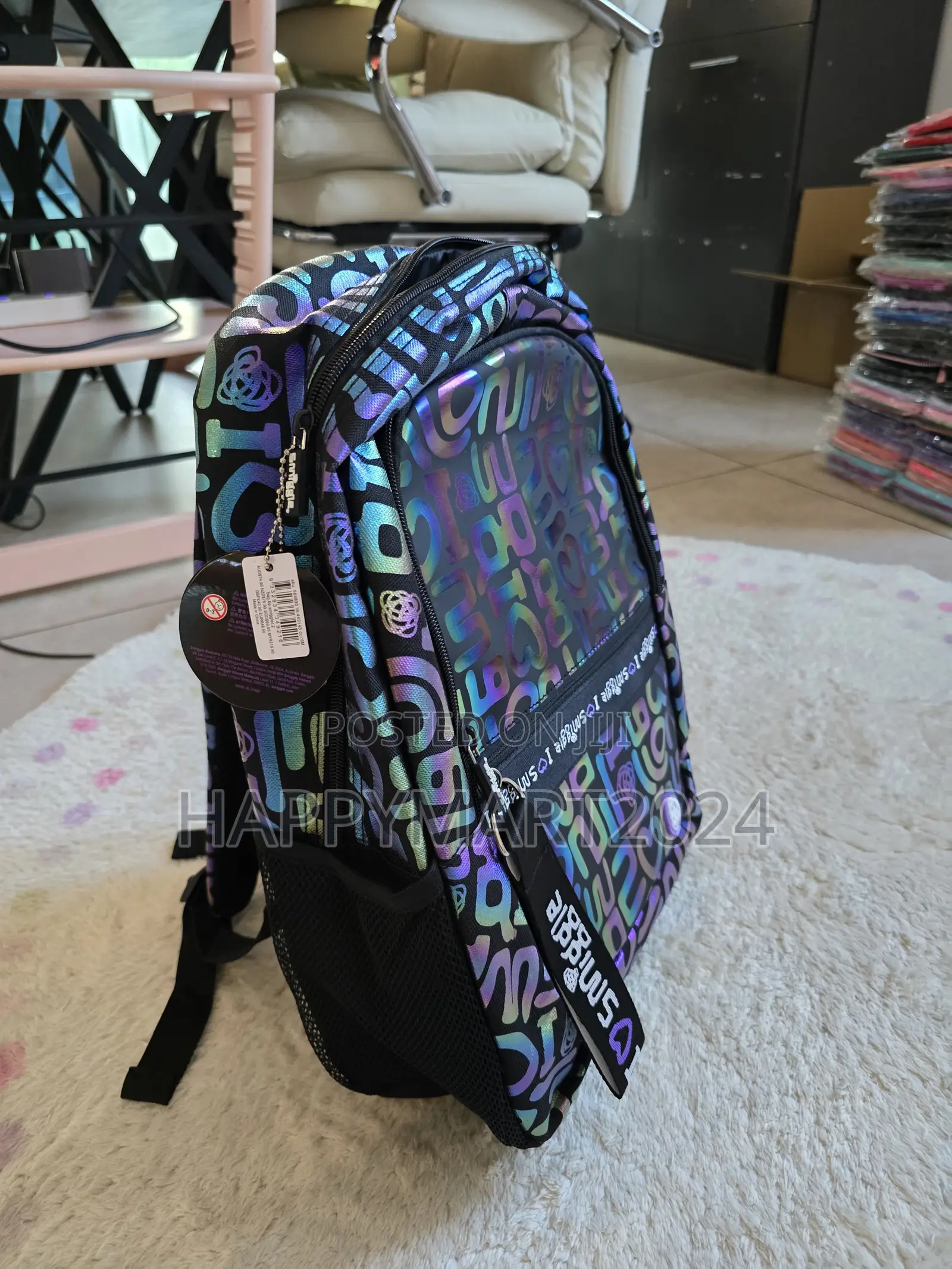 Smiggle Rainbow Laser Holographic Backpack Unisex Kids Teen School Bag