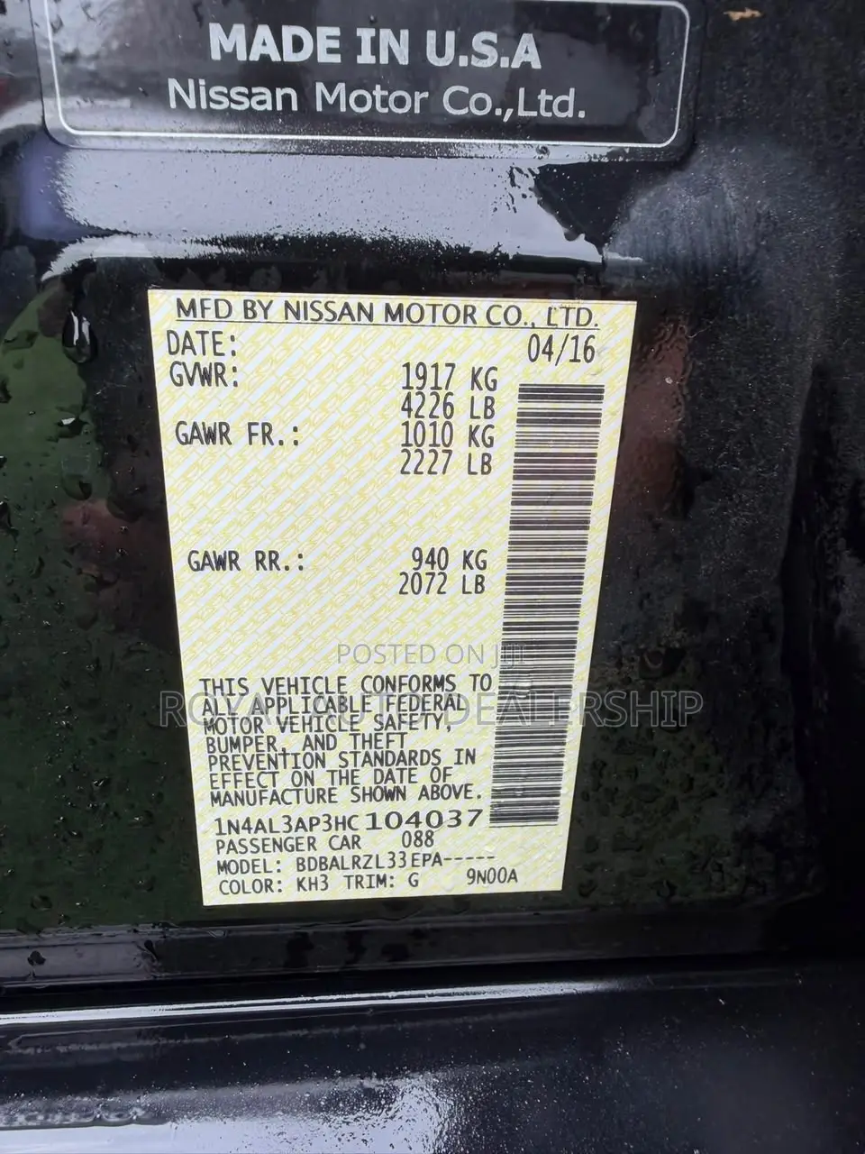 Nissan Altima 2017 Black