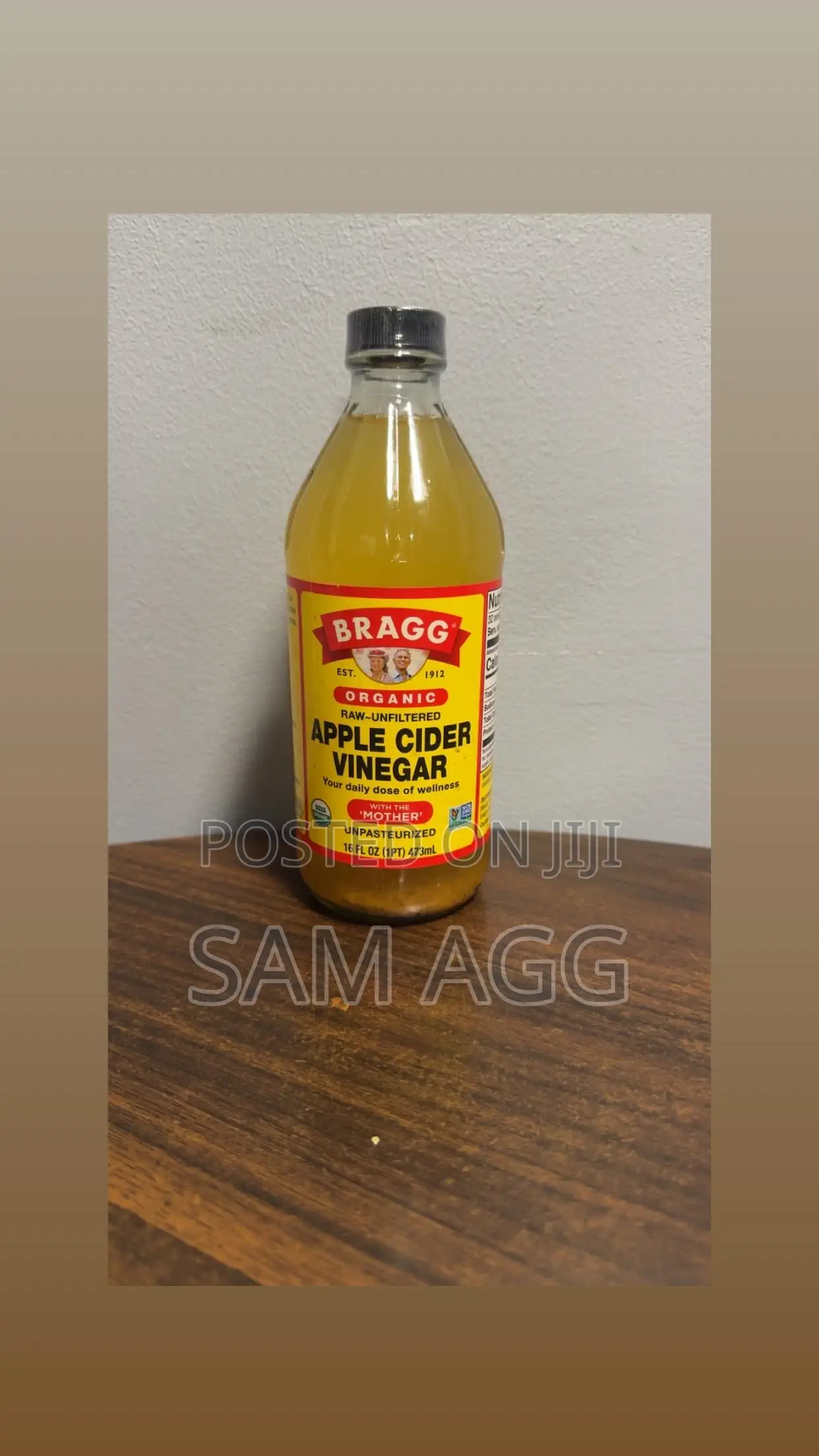 Bragg Organic Raw Unfiltered Apple Cider Vinegar (16 Fl Oz / 473ml)