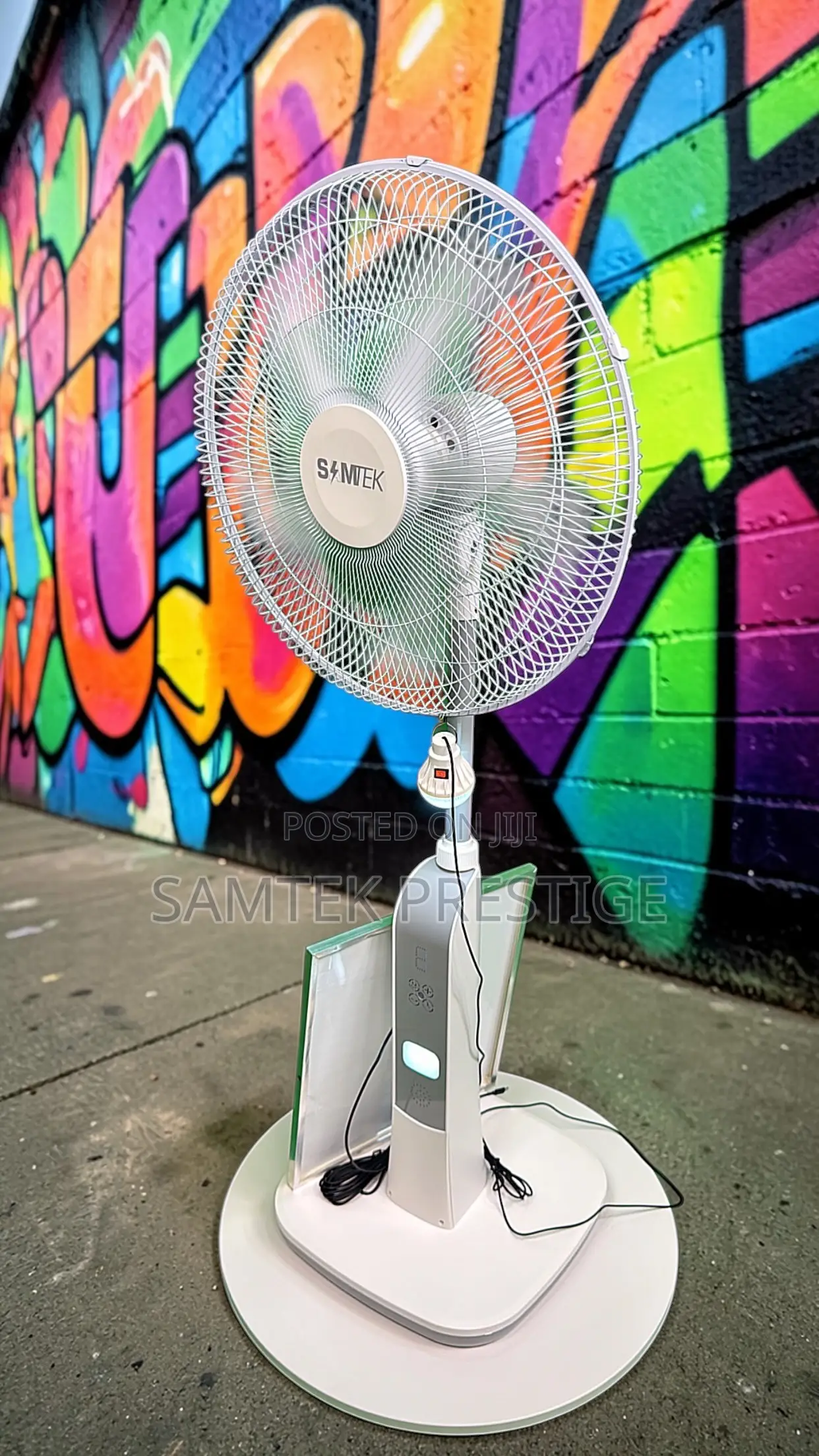 SamTek 16inch Rechargeable Solar Fan