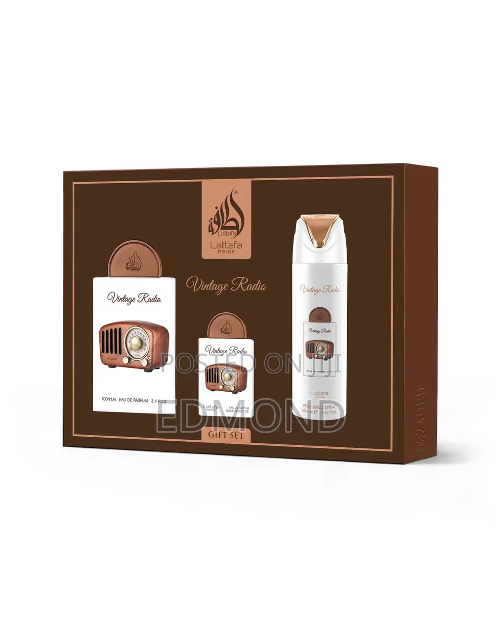 Lattafa Pride Vintage Radio 4-in-1 Perfume Gift Set | Long Lasting Ori