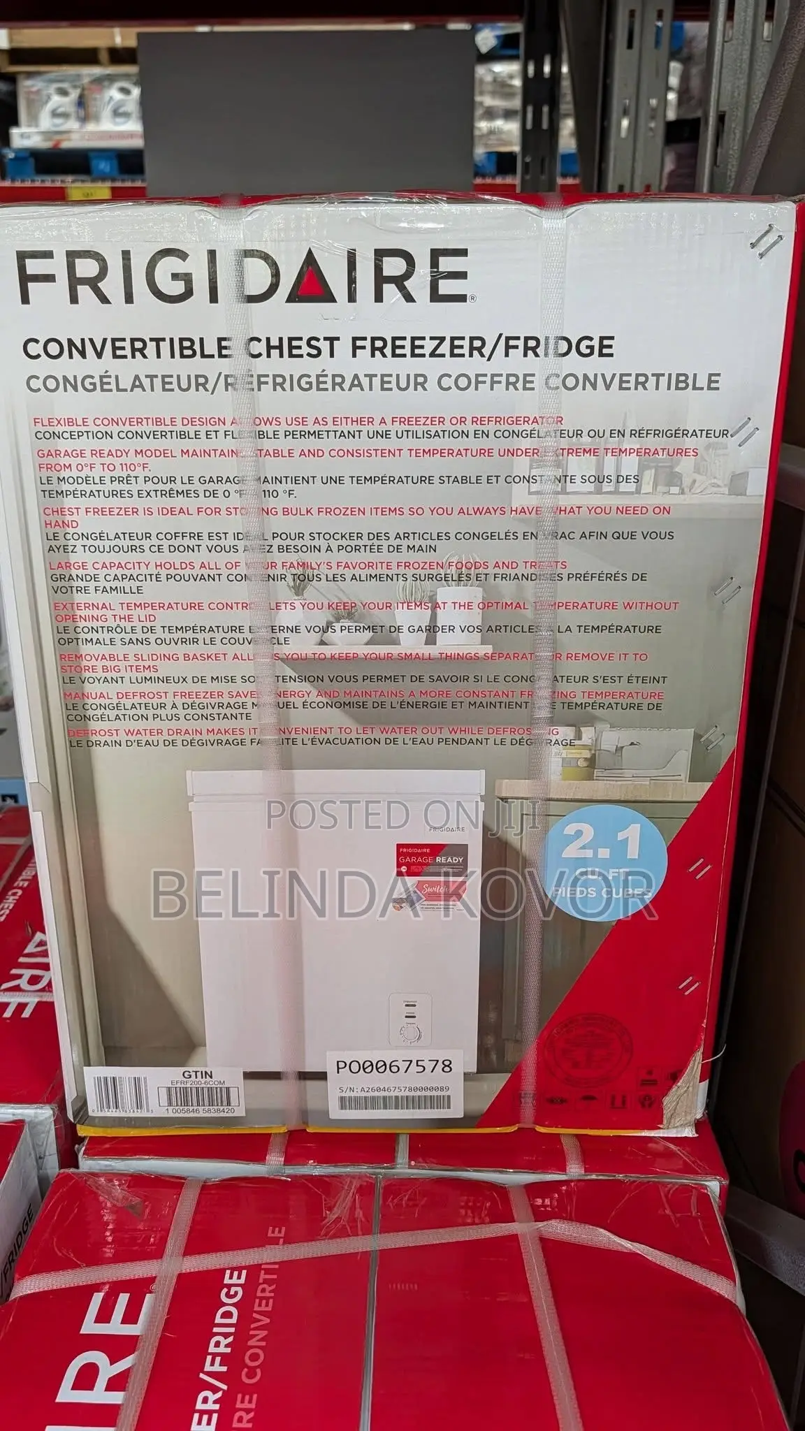 Frigidaire 18.5 In. 2.1 Cu Ft. White Garage Ready Convertible Chest